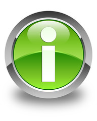 Info icon glossy green round button