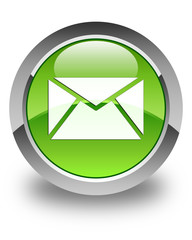 Email icon glossy green round button 3