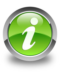 Info icon glossy green round button 2