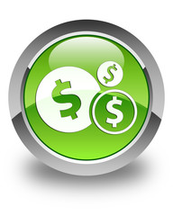 Finances (dollar sign) icon glossy green round button