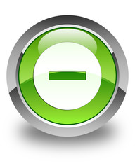 Cancel icon glossy green round button 2