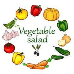 Vegetable set on white background. isolated