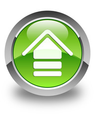 Upload icon glossy green round button 2