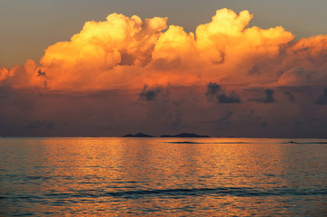 Sunset over Somosomo Strait seen from Taveuni Island, Fiji