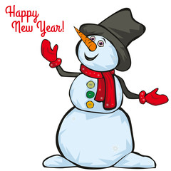 Happy snowman on a white background.