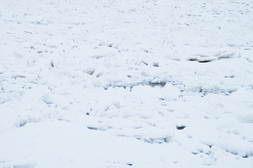 broken ice during freeze-up on a large river