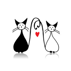 Couple of cat, sketch for your design