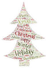 Fototapeta premium Xmas Tree Word Cloud