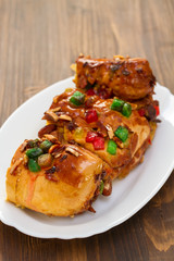 cake with dry fruits on white dish