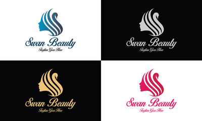 Swan Beauty logo design template ,Vector illustration