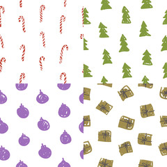 Vector Christmas Simple Pattern Set