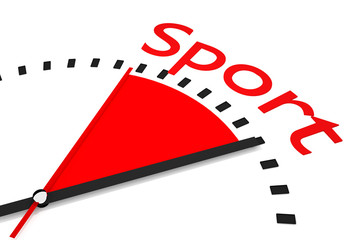 clock red seconds hand area sport 3D Illustration