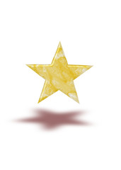 Goldener Stern, freigestellt mit Schatten