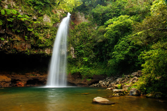 Fototapeta Lower Tavoro Waterfalls in Bouma National Heritage Park, Taveuni