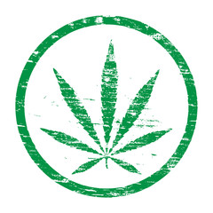 Round Cannabis Leaf Stamp