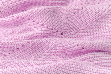 Fototapeta na wymiar Pink knitting texture background