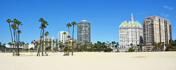 Deurstickers Kust Lang strand in Californië, VS