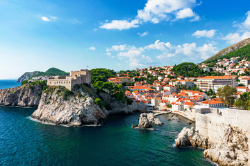 Fototapeta na wymiar View of Dubrovnik seafront with buildings
