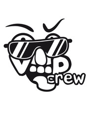 Friends team crew party celebrating comic cartoon face cool sunglasses vip important very importent person design