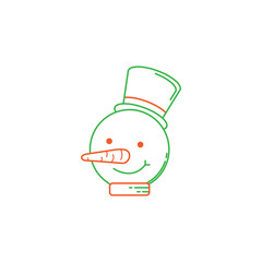 Snownan icon, merry christmas, vector graphics, a colorful  line