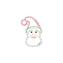 Happy Santa claus head icon, Merry Christmas 2016 holiday, vecto