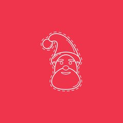 Happy Santa claus head icon, Merry Christmas 2016 holiday, vecto
