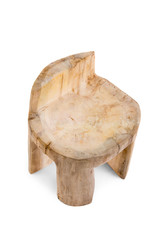 Chair out of the stump on a white background