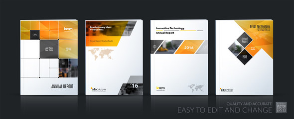 Business vector set. Brochure template layout, cover design annu