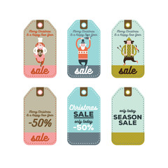 Naklejka premium Christmas Sale Tags Card Flyers Bundle