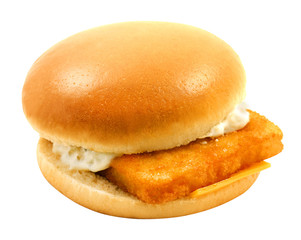 Photos big tasty burger with fish - 129032992