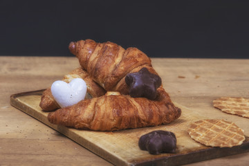 assortment of pastries with honey, raspberries and other - vinta