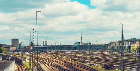 Obraz na płótnie Canvas Mainstation in panoramic view at munich, germany without any logo