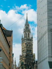 Fototapeta premium townhall of munich in high angle format