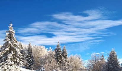 Winter country on the hills. Slovakia