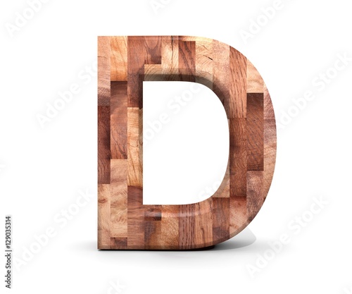 3d Decorative Wooden Alphabet Capital Letter D Stock Photo And