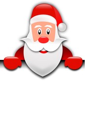 Happy Santa Claus over white blank