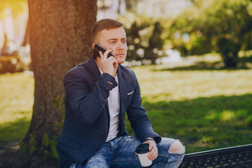 businessman working outdoors
