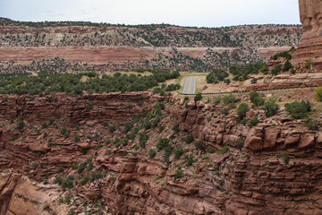 Colorado cliff side highway cutting through a canyon