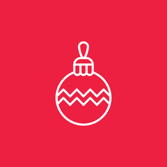 bauble ball toy christmas xmas line icon
