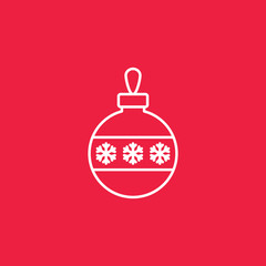 bauble ball toy christmas xmas line icon
