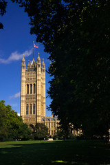 Fototapeta na wymiar House of Parliament viewed from the Victoria Tower Gardens