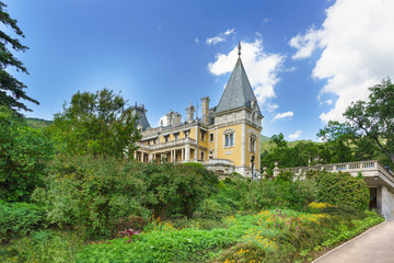 Park near the Massandra Palace of Emperor Alexander III . Crimea, Russia