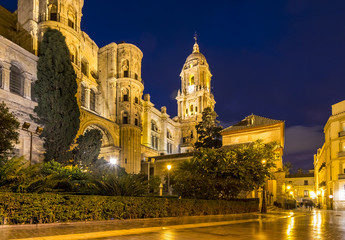 Fototapeta na wymiar Malaga Cathedral in Andalusia, southern Spain