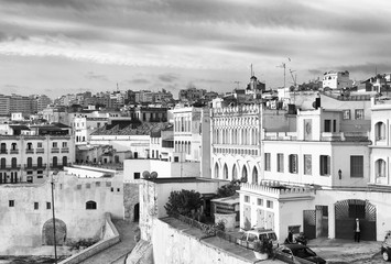 Fototapeta premium Tangier city and port, coastal landscape, Morocco, Africa