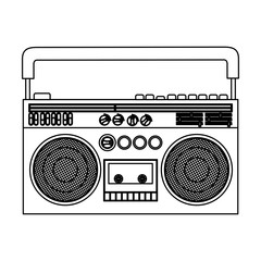 Tape recorder icon. Music radio retro and sound theme. Isolated design. Vector illustration