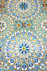 Detail of the decorations of Hassan II mosque in Casablanca, Morocco