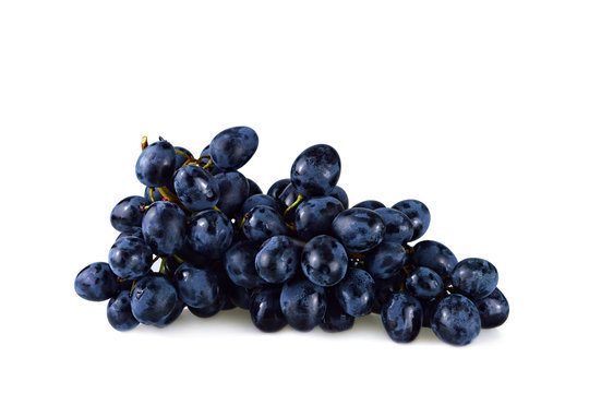 Blue grapes isolated on white background