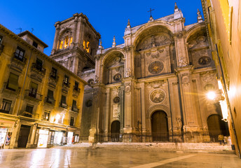 Cathedral of the Incarnation. Main facade, Spain - obrazy, fototapety, plakaty