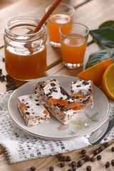 nougat with almonds and orange