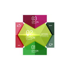 Paper business option button infographic templates